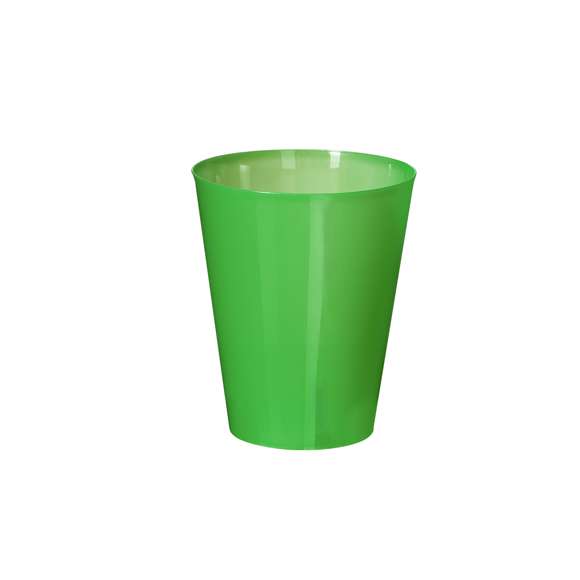 Vaso de 500 ml de capacidad en resistente y flexible material PP. Reutilizable y en variados colores translúcidos.