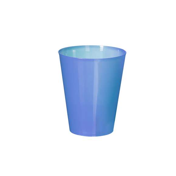 Vaso de 500 ml de capacidad en resistente y flexible material PP. Reutilizable y en variados colores translúcidos.