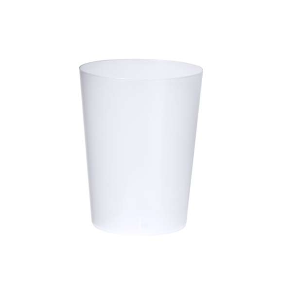 Vaso de 900 ml de capacidad en resistente y flexible material PP. Reutilizable y en acabado translúcido.