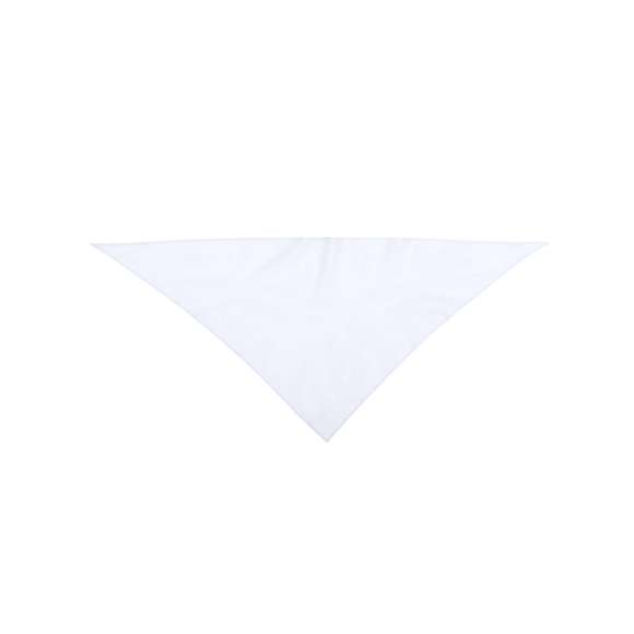 Pañoleta tamaño extra de diseño tirangular. Con cuerpo en suave poliéster de vivos y variados colores. Pespuntes de refuerzo en los laterales. Color blanco especialmente diseñado para marcaje en sublimación.