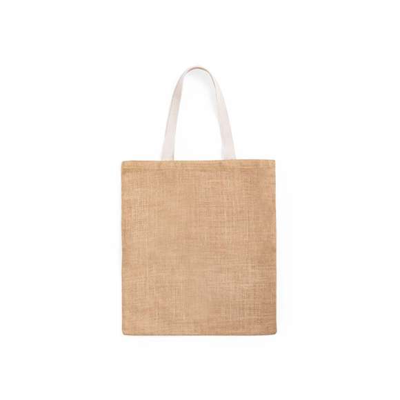  	Bolsa ecológica de yute con cuerpo en color natural y asas medianas de 52cm en color verde. De acabado cosido y resistencia hasta 9kg de peso.