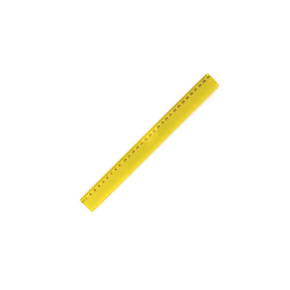 Regla de cuerpo flexible de 30cm, con cuerpo transparente en vivos colores.