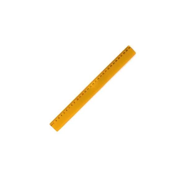 Regla de cuerpo flexible de 30cm, con cuerpo transparente en vivos colores.
