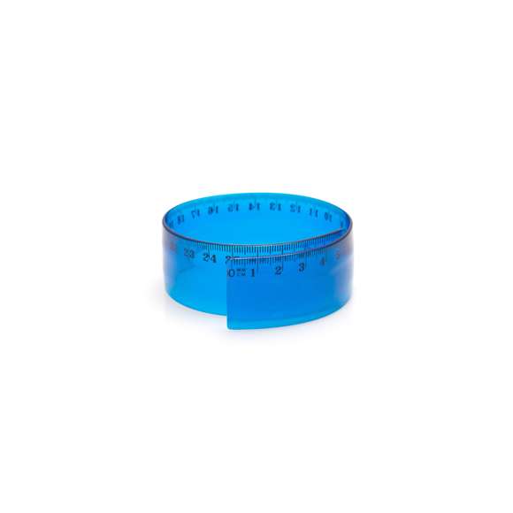 Regla de cuerpo flexible de 30cm, con cuerpo transparente en vivos colores.