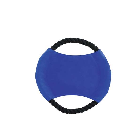 Frisbee para mascotas con resistente cuerda de algodón y parte central en algodón de vivos colores.