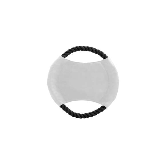 Frisbee para mascotas con resistente cuerda de algodón y parte central en algodón de vivos colores.
