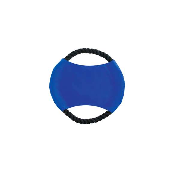 Frisbee para mascotas con resistente cuerda de algodón y parte central en algodón de vivos colores.