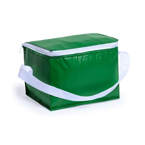 Nevera fabricada en resistente PVC. Con compartimento de 3,2L de capacidad, cierre de cremallera y con cinta bandolera ajustable. Interior isotermo acabado en aluminio. Disponible en variada y llamativa gama de colores.