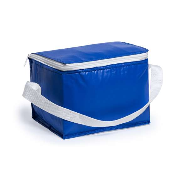 Nevera fabricada en resistente PVC. Con compartimento de 3,2L de capacidad, cierre de cremallera y con cinta bandolera ajustable. Interior isotermo acabado en aluminio. Disponible en variada y llamativa gama de colores.