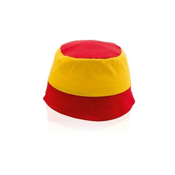  	Gorro tipo bob de diseño bandera nacional en material 100% algodón. Disponible en diseños España, Portugal, Francia e Italia.