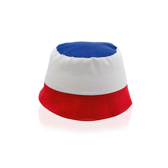  	Gorro tipo bob de diseño bandera nacional en material 100% algodón. Disponible en diseños España, Portugal, Francia e Italia.