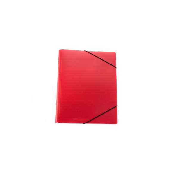 Carpeta de gran capacidad con cierre elástico, en variados colores, de acabado translúcido y sistema de plegado tripe.