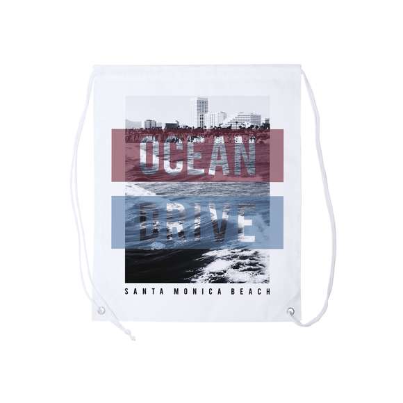 Mochila de cuerdas de suave poliéster en extensa gama de colores. Con cuerdas autocierre en color negro, esquinas reforzadas en polipiel a juego con el color de la mochila y resistentes argollas metálicas. Color blanco especial para sublimación.