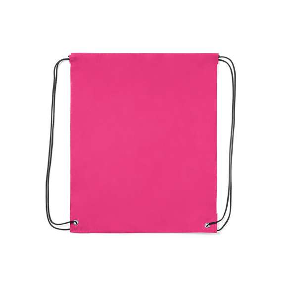 Mochila de cuerdas de suave poliéster en extensa gama de colores. Con cuerdas autocierre en color negro, esquinas reforzadas en polipiel a juego con el color de la mochila y resistentes argollas metálicas. Color blanco especial para sublimación.