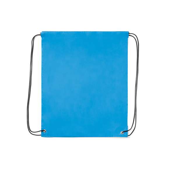 Mochila de cuerdas de suave poliéster en extensa gama de colores. Con cuerdas autocierre en color negro, esquinas reforzadas en polipiel a juego con el color de la mochila y resistentes argollas metálicas. Color blanco especial para sublimación.