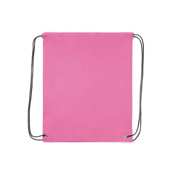 Mochila de cuerdas de suave poliéster en extensa gama de colores. Con cuerdas autocierre en color negro, esquinas reforzadas en polipiel a juego con el color de la mochila y resistentes argollas metálicas. Color blanco especial para sublimación.