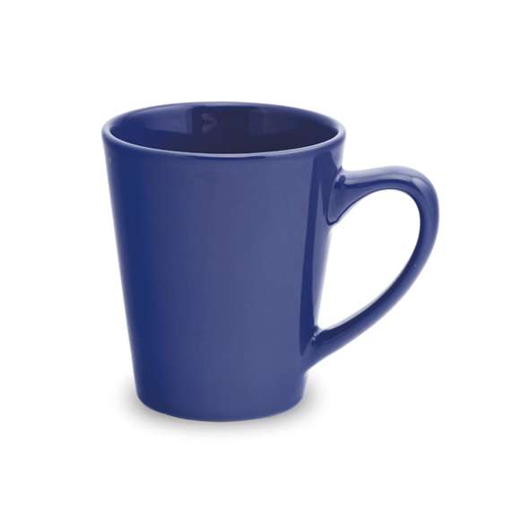 Taza de cerámica de 350ml de capacidad en divertida y amplia gama de vivos colores. Presentada en caja individual.
