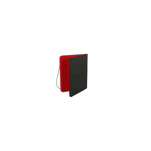 Carpeta de diseño bicolor en vivos colores acabada en suave microfibra y con cierre elástico. Interior a juego con bloc extraíble de 20 hojas lisas, bolsillo de solapa, tarjeteros y soporte para bolígrafo.