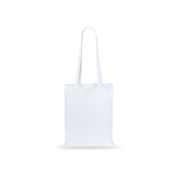 Bolsa en material 100% algodón en variada gama de vivos colores. Con asas largas de 70cm y acabado cosido. Resistencia hasta 7kg de peso.