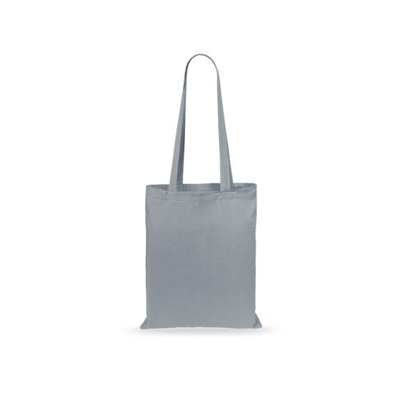 Bolsa en material 100% algodón en variada gama de vivos colores. Con asas largas de 70cm y acabado cosido. Resistencia hasta 7kg de peso.