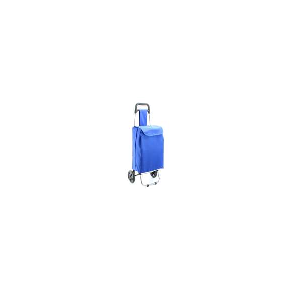 Carro de compra plegable en resistente poliéster 600D de variada gama en vivos colores. Con asas reforzadas, cuerpo metálico tubular, bolsillo de cremallera posterior y soportes con gomas de protección. Ruedas reforzadas de alta calidad.