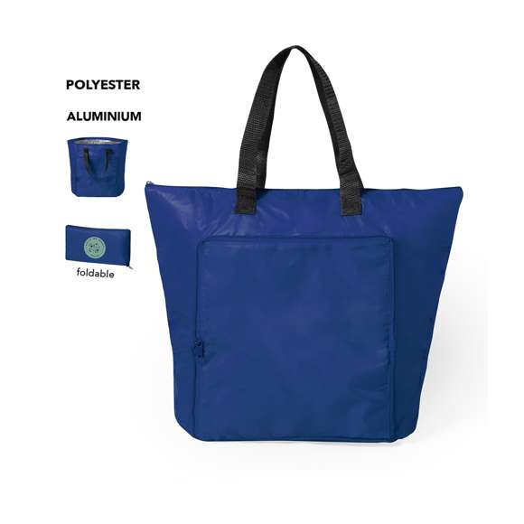Bolsa nevera en resistente poliéster 190T de vivos y variados colores. Con cierre de cremallera y asas medianas de 55cm reforzadas en nylon. Interior isotermo acabado en aluminio y de acabado cosido. Resistencia hasta 8kg de peso.