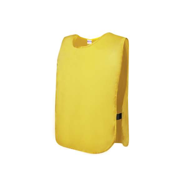Peto deportivo para niño en suave y resistente poliéster 190T de vivos colores y laterales rematados con elásticos. Talla única.