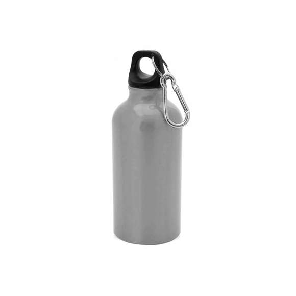 Bidón de 400ml de capacidad con cuerpo de acabado en aluminio en vivos y variados colores. Con tapón de seguridad a rosca y mosquetón metálico de transporte. Presentado en atractiva caja de diseño.