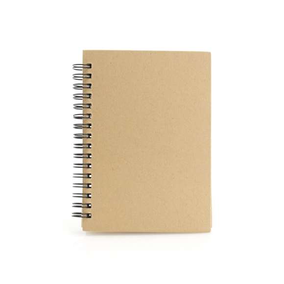 Libreta de anillas con tapas de suave tacto acabadas en resistente cartón reciclado rígido en variados colores. Con 80 hojas de distribución a una raya.