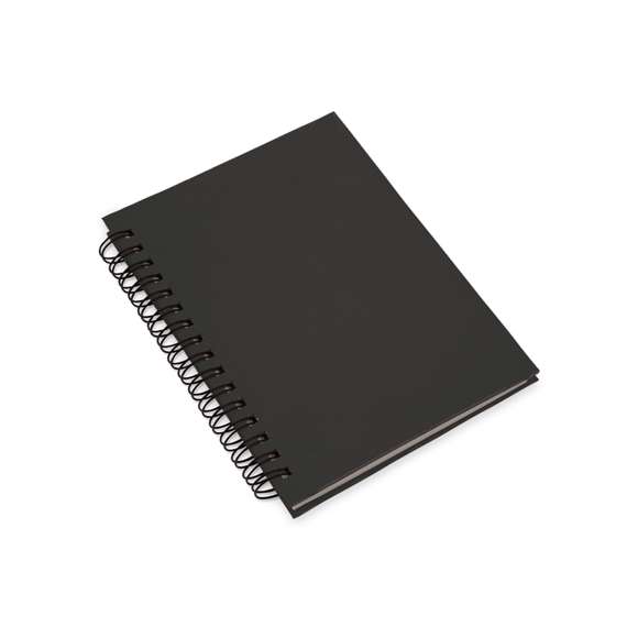 Libreta de anillas con tapas de suave tacto acabadas en resistente cartón reciclado rígido en variados colores. Con 80 hojas de distribución a una raya.