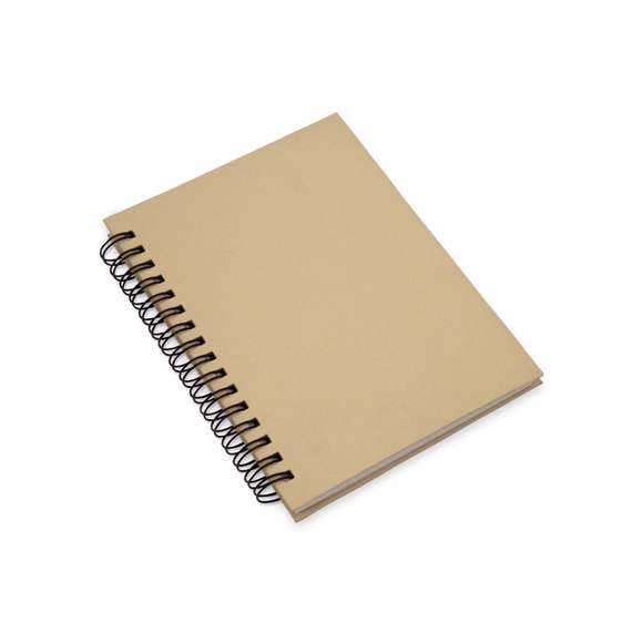 Libreta de anillas con tapas de suave tacto acabadas en resistente cartón reciclado rígido en variados colores. Con 80 hojas de distribución a una raya.