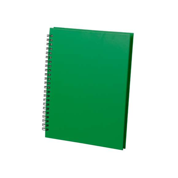 Libreta de anillas con tapas de suave tacto acabadas en resistente cartón reciclado rígido en variados colores. Con 80 hojas de distribución a una raya.