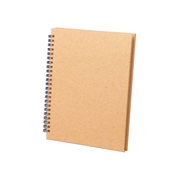 Libreta de anillas con tapas de suave tacto acabadas en resistente cartón reciclado rígido en variados colores. Con 80 hojas de distribución a una raya.