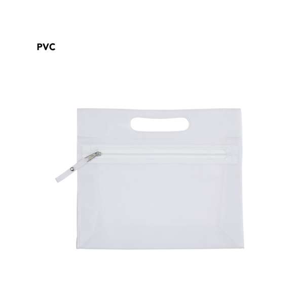 Neceser multiusos en resistente PVC translúcido de variada gama en vivos colores. Con resistente asa troquelada y cierre de cremallera a juego, con cinta en tirador para fácil apertura.