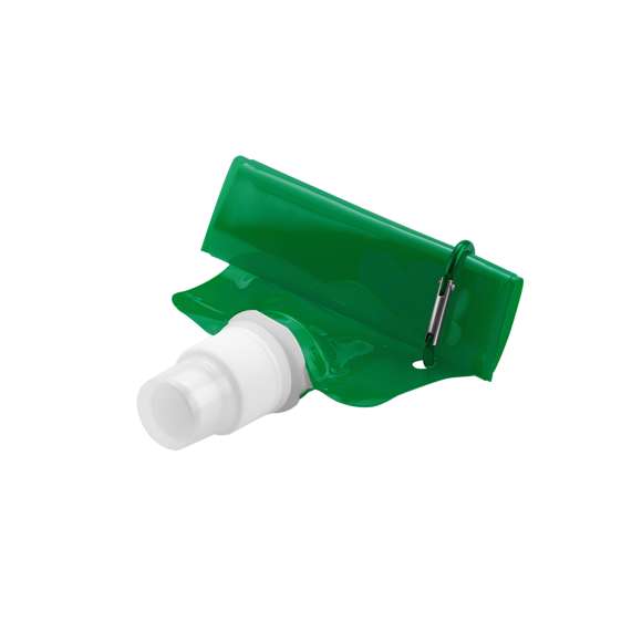Bidón de 400ml de capacidad con cuerpo flexible en material PET de vivos colores . Con tapón de seguridad a rosca y mosquetón metálico de transporte a juego. Disponible manual de instrucciones en español e inglés.