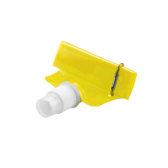 Bidón de 400ml de capacidad con cuerpo flexible en material PET de vivos colores . Con tapón de seguridad a rosca y mosquetón metálico de transporte a juego. Disponible manual de instrucciones en español e inglés.
