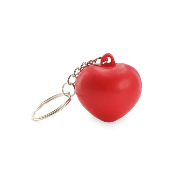  	Original llavero antiestrés con cuerpo en suave PU en divertido diseño corazón.