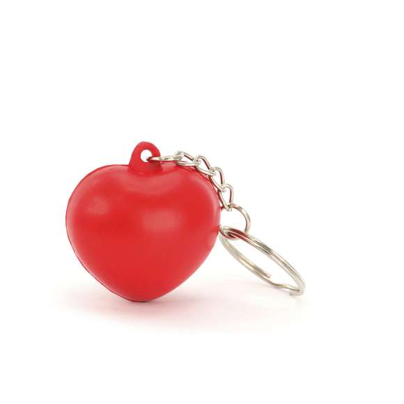  	Original llavero antiestrés con cuerpo en suave PU en divertido diseño corazón.