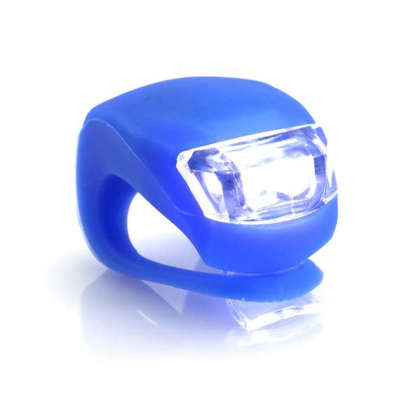Linterna para barra de 2 ledes y 3 posiciones de iluminación. Con cuerpo en vivos colores y de suave acabado en silicona con alto poder de ajuste. Pila de botón incluida y presentada en caja individual.
