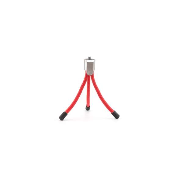  	Trípode para cámaras con tornillo de ajuste universal y patas flexibles con acabado en goma antideslizante para fijación en todo tipo de superficies.Presentado en caja individual.