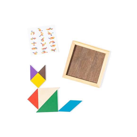 Puzzle de madera con piezas multicolor para despertar el ingenio y habilidad de los más pequeños.