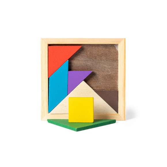 Puzzle de madera con piezas multicolor para despertar el ingenio y habilidad de los más pequeños.