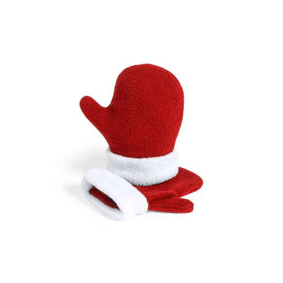 Par de manoplas para niño en suave y cálido material polar fleece de 180g/m2. Con dobladillo en muñeca de color blanco y de talla única.