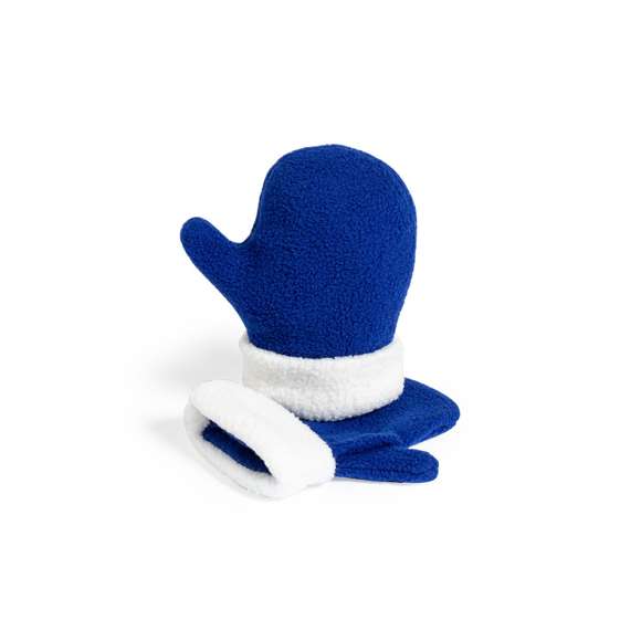 Par de manoplas para niño en suave y cálido material polar fleece de 180g/m2. Con dobladillo en muñeca de color blanco y de talla única.