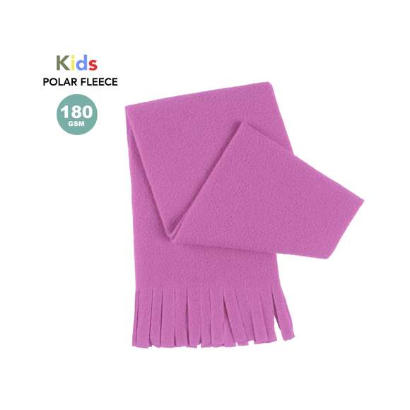 Bufanda para niño en suave y cálido material polar fleece de 180g/m2 con terminación en flecos.