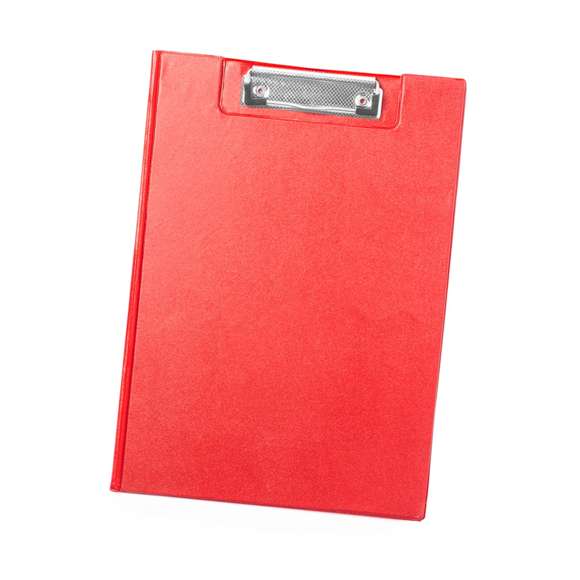 Clásica carpeta de pinza en variados colores y acabado en suave PVC. Con bolsillo transparente de solapa interior en resistente PVC.