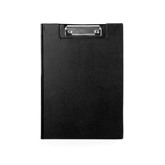 Clásica carpeta de pinza en variados colores y acabado en suave PVC. Con bolsillo transparente de solapa interior en resistente PVC.