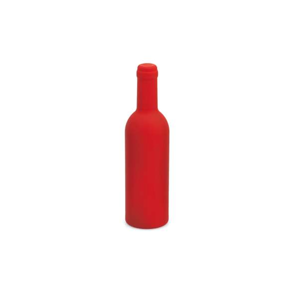 Original set de vinos en forma de botella con suave tacto exterior, cierre magnético y accesorios de acero inox. Incluye sacacorchos con cortacápsulas y abridor, tapón dosificador y recogegotas. Presentado en estuche individual con interior en suave espuma troquelada.