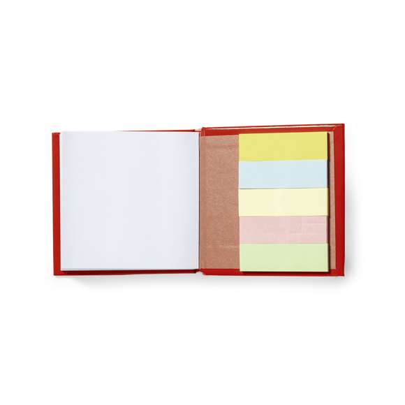 Portanotas con tapas de suave tacto acabadas en resistente cartón rígido brillante y en originales colores. Con 200 hojas lisas y 125 mini notas adhesivas.