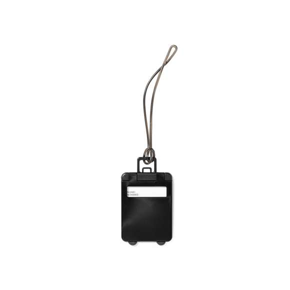 Original identificador de maletas de diseño de trolley en resistente material de combinación bicolor y extensa gama de vivos colores. Con resistente cinta de acople y tarjeta de identificación en castellano e inglés.